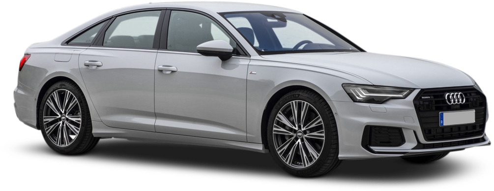 Silver Audi A6 Sedan Profile View