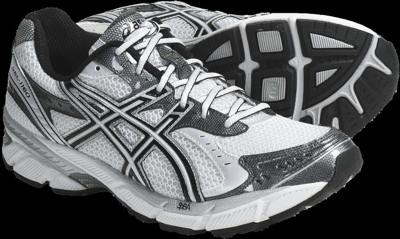 Silver Black Running Shoe