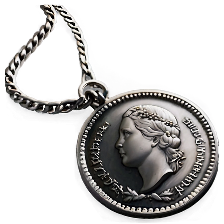 Silver Coin Necklace Png 06282024