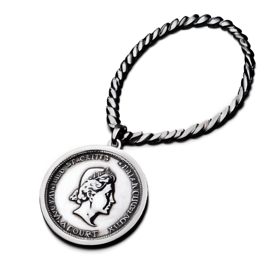 Silver Coin Necklace Png Bpo6