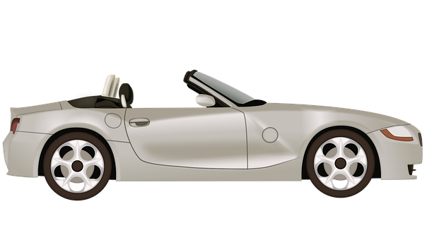 Silver Convertible Sports Car