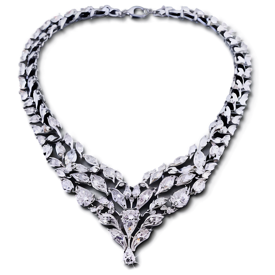 Silver Diamond Necklace Png Ukx