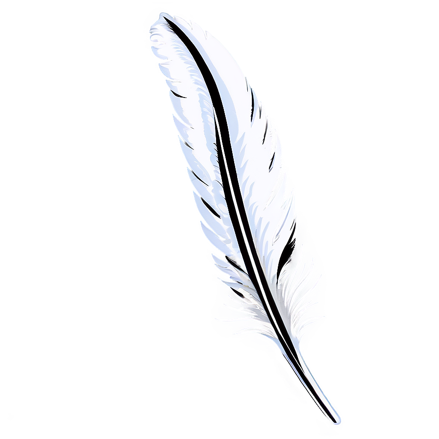 Silver Feather Pen Png 06112024