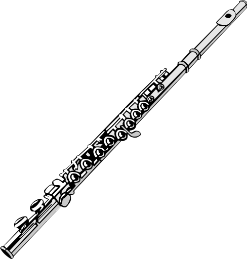 Silver Flute Black Background