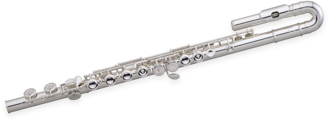 Silver Flute Isolatedon Dark Background