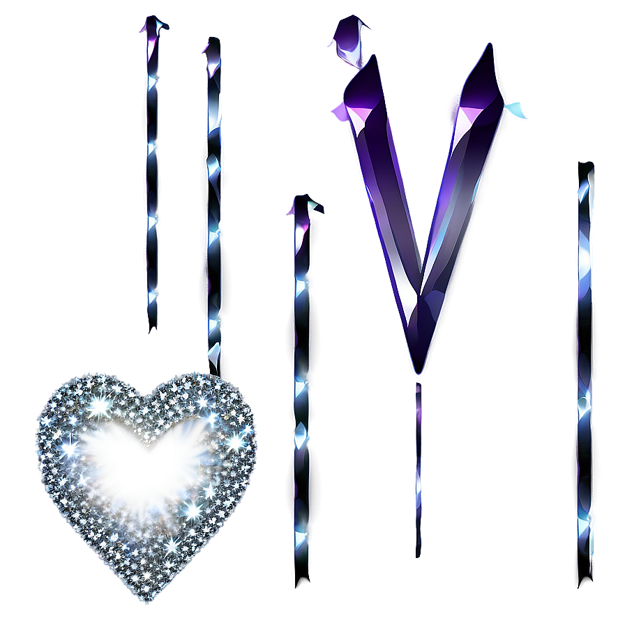 Silver Glitter Heart Png Xqr42