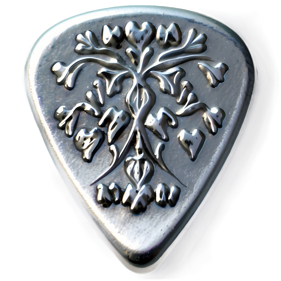 Silver Guitar Pick Png 06112024