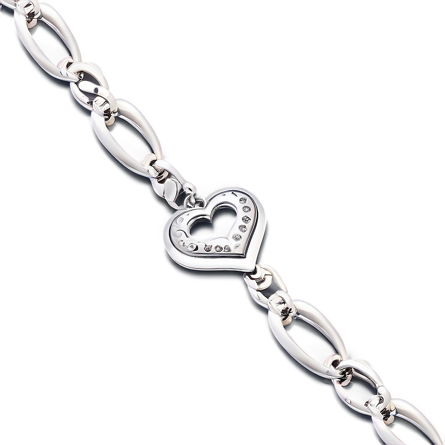 Silver Heart Bracelet Png Ecq