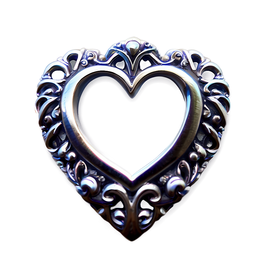 Silver Heart Brooch Png 40