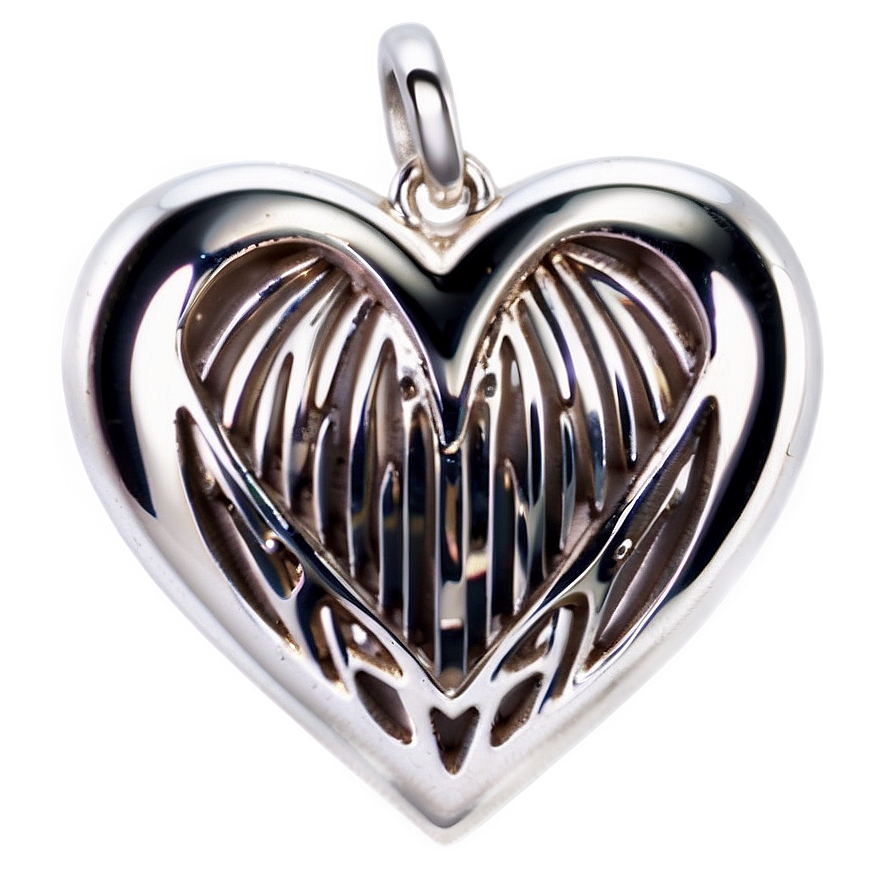 Silver Heart Charm Png 06282024