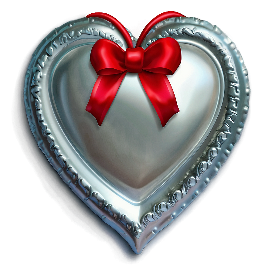 Silver Heart Decoration Png Rcx28