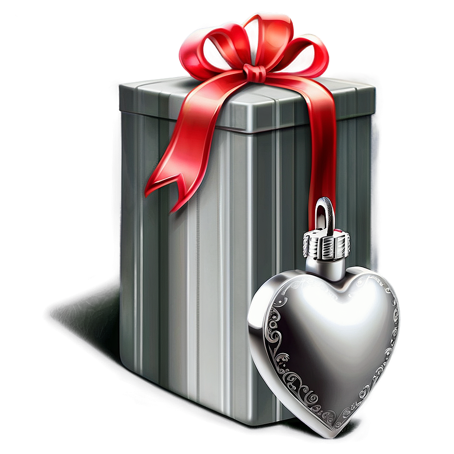 Silver Heart Gift Png Spi