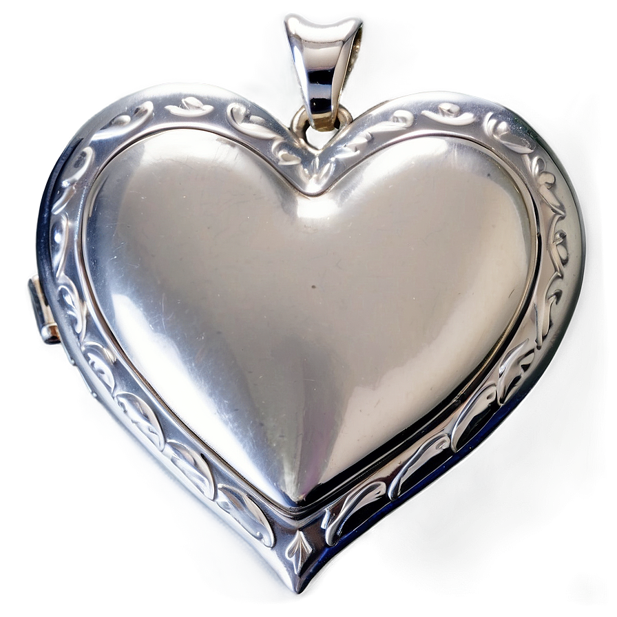 Silver Heart Locket Png 06282024