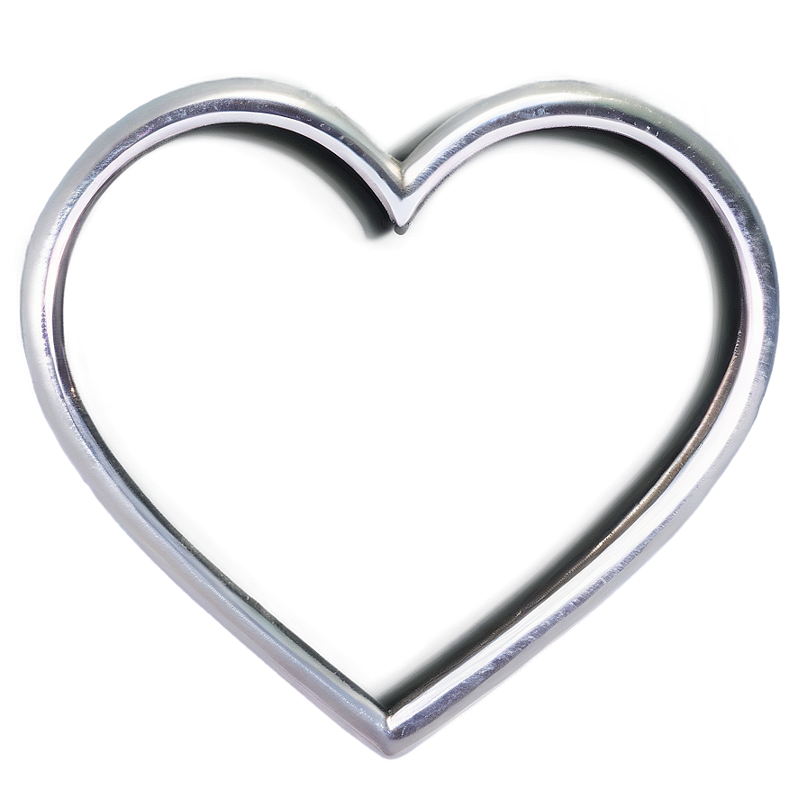 Silver Heart Outline Png Jki