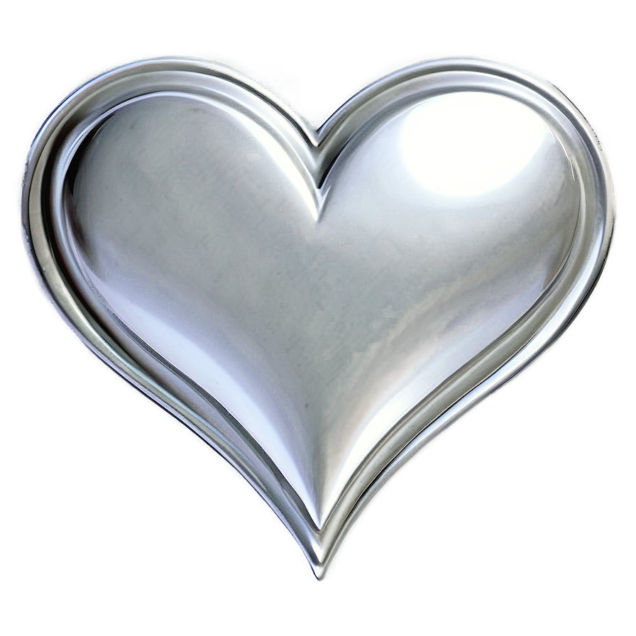 Silver Heart Outline Png Num