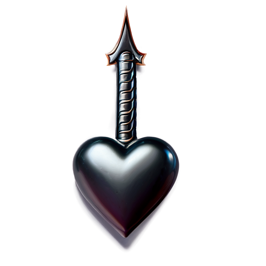 Silver Heart With Arrow Png Uom