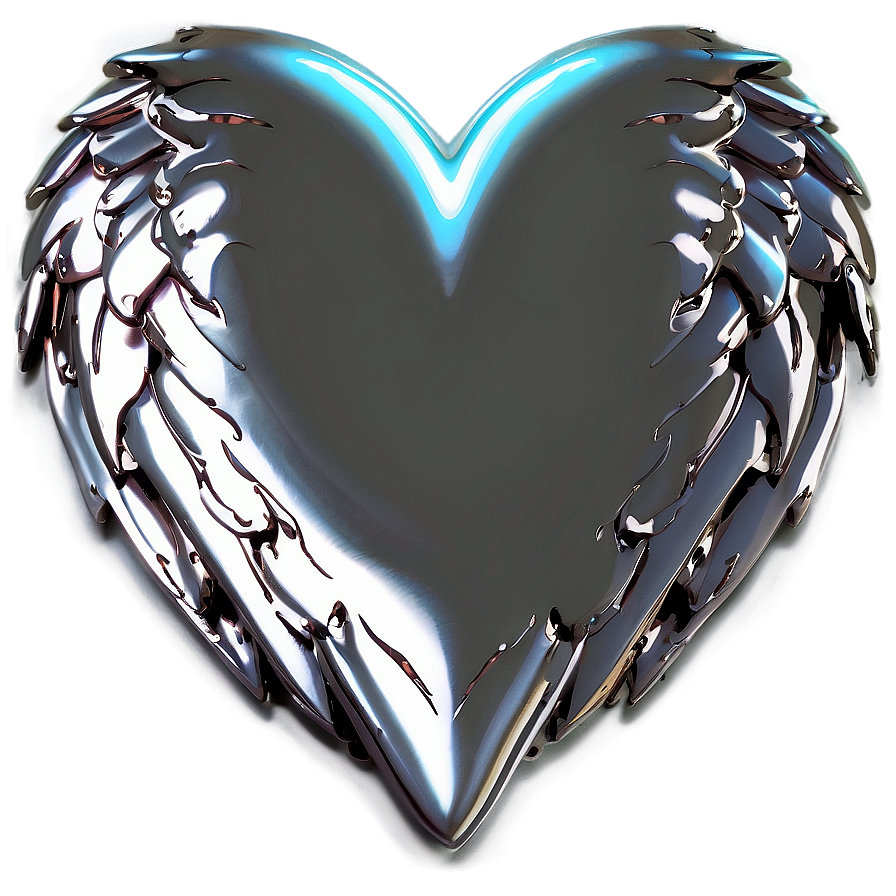 Silver Heart With Wings Png 45