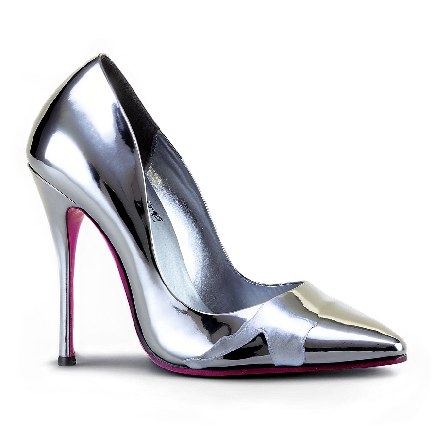 Silver High Heels Png 06122024