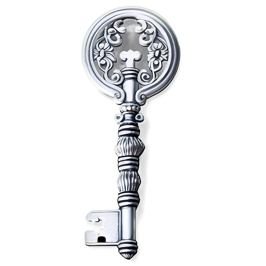 Silver Key Vintage Png 06112024