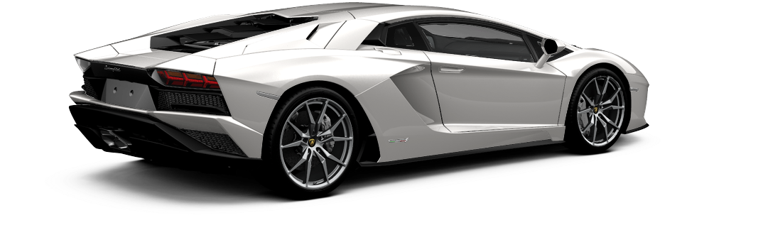 Silver Lamborghini Aventador Side View