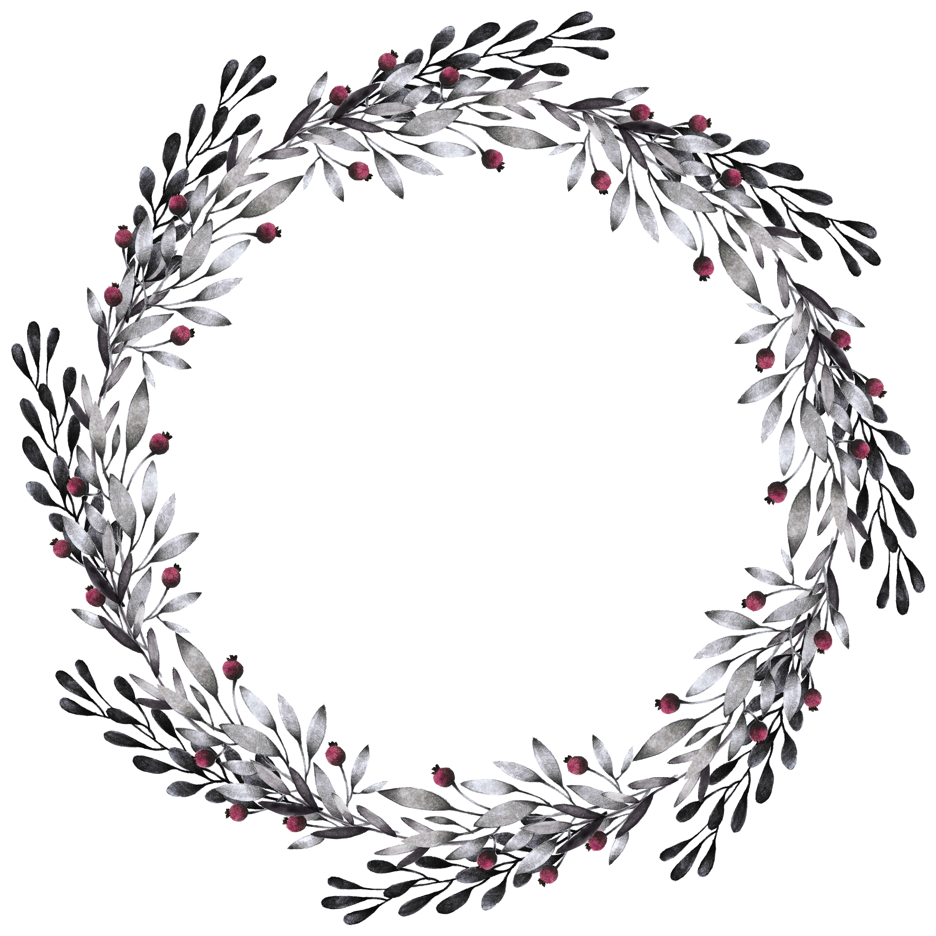 Silver Leaf Garland Circle