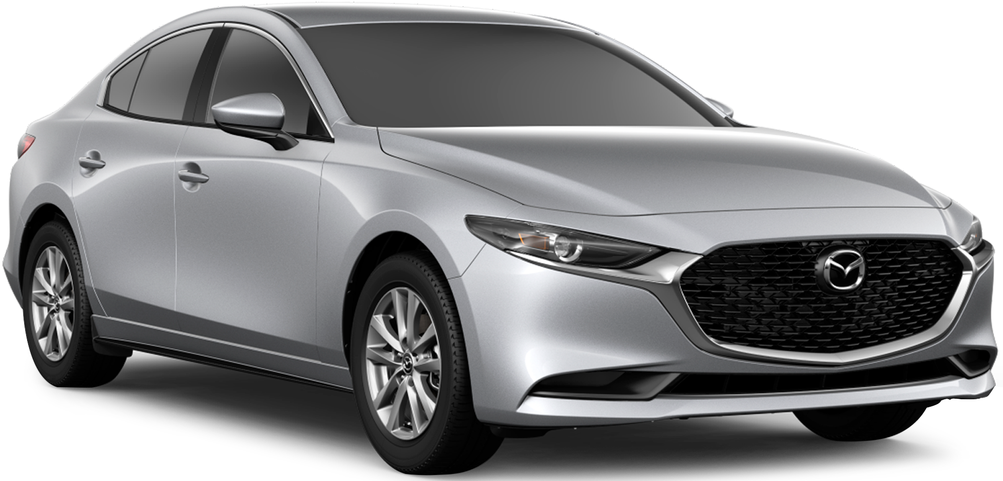 Silver Mazda Sedan Profile View