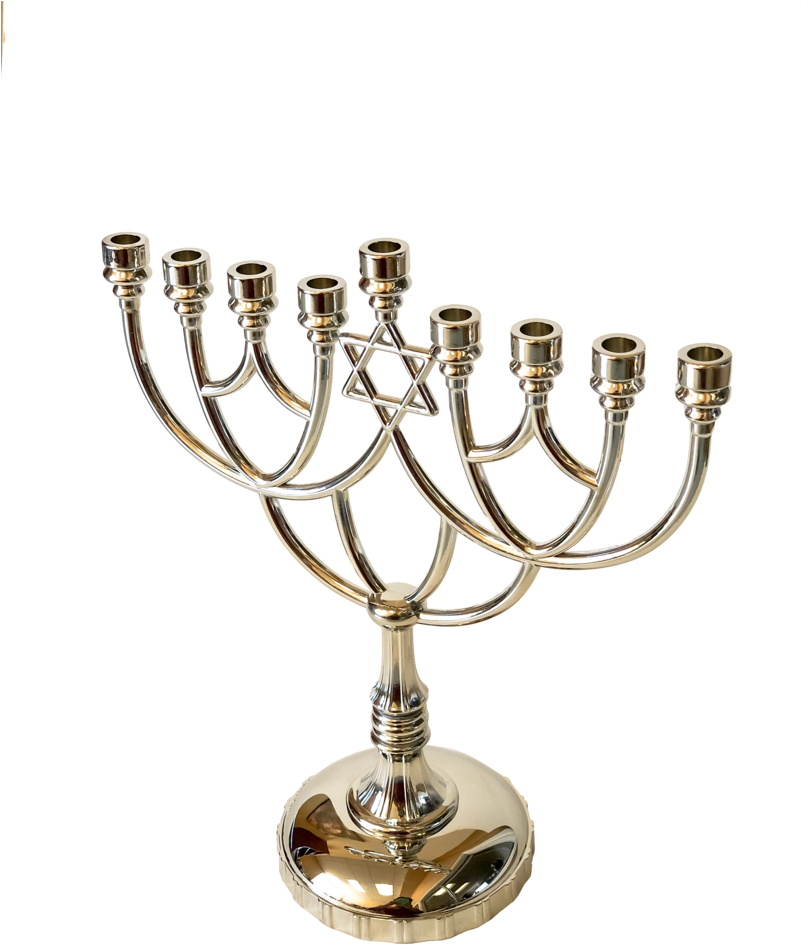 Silver Menorah Hanukkah Celebration