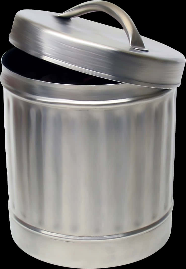 Silver Metal Trash Canwith Lid