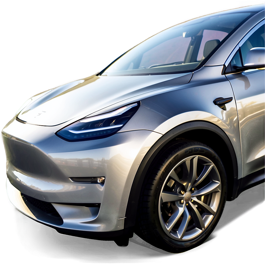 Silver Metallic Tesla Model Y Png 06212024