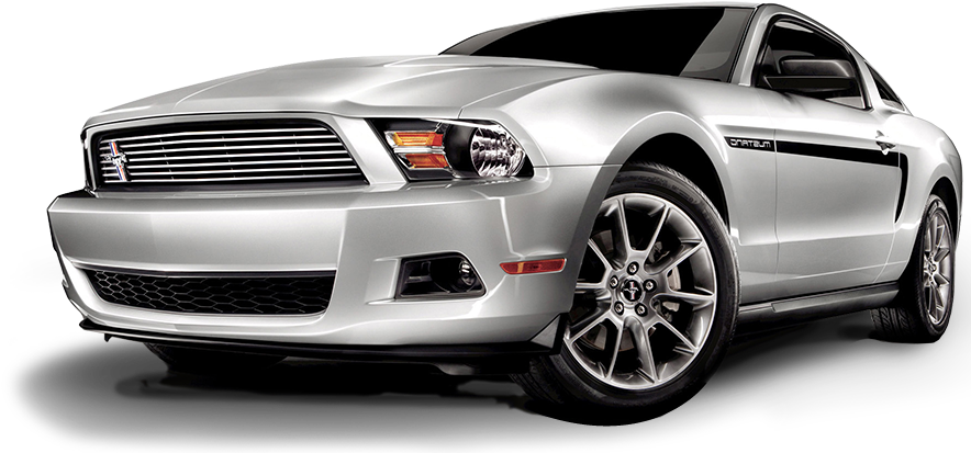 Silver Mustang Sports Car