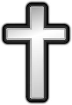 Silver Outlined Black Cross