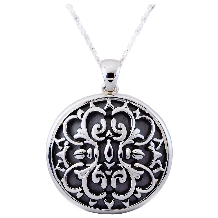 Silver Pendant Necklace Png 34