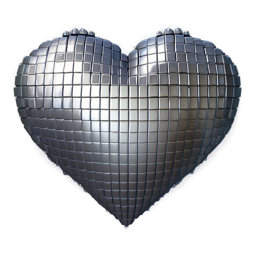 Silver Pixel Heart Png Jlt