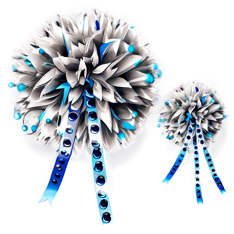 Silver Pom Poms Png 06132024