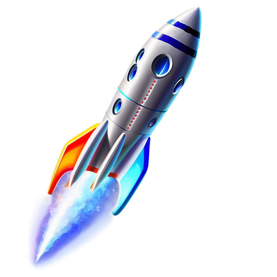 Silver Rocket Ship Png 6