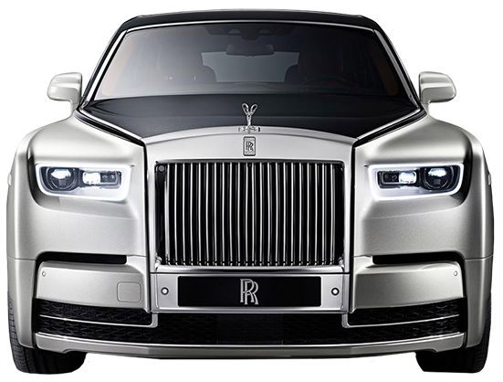 Silver Rolls Royce Front View