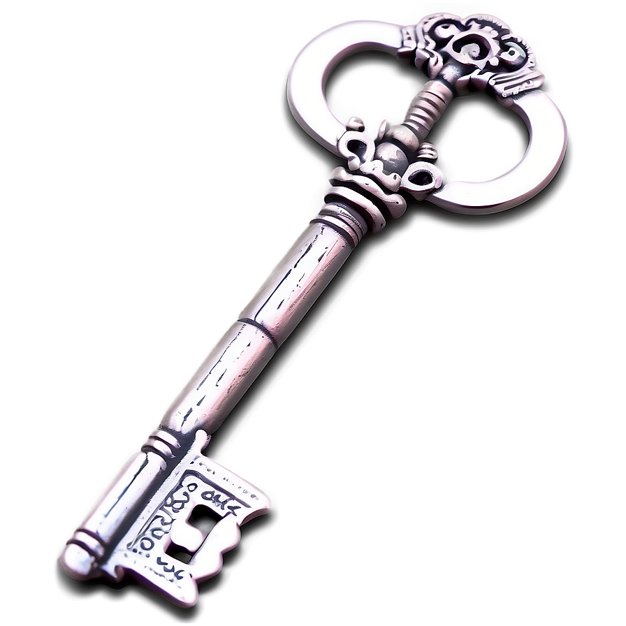 Silver Skeleton Key Drawing Png 06212024