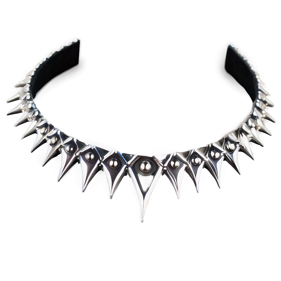 Silver Spiked Choker Accessory Png 87