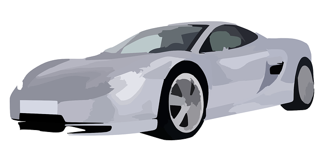 Silver Sports Car Illustration