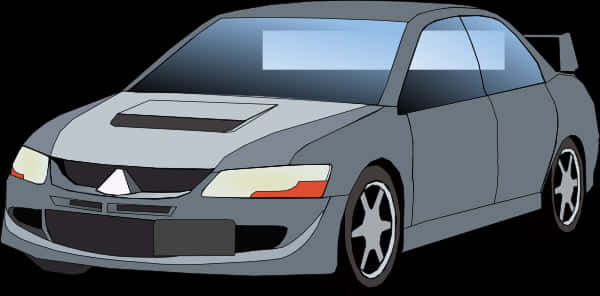 Silver Sports Car Illustration