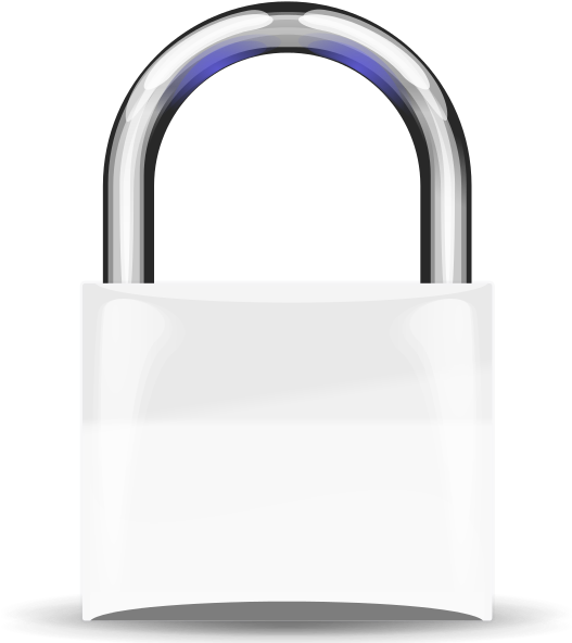 Silverand White Padlock