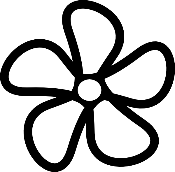 Simple Black Flower Outline