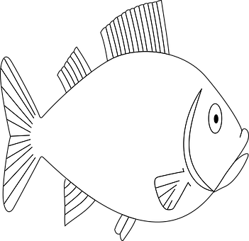 Simple Blackand White Fish Illustration