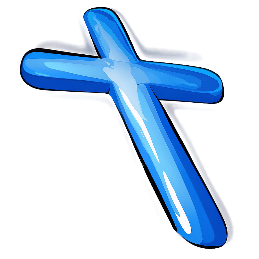 Simple Blue Cross Drawing Png 90