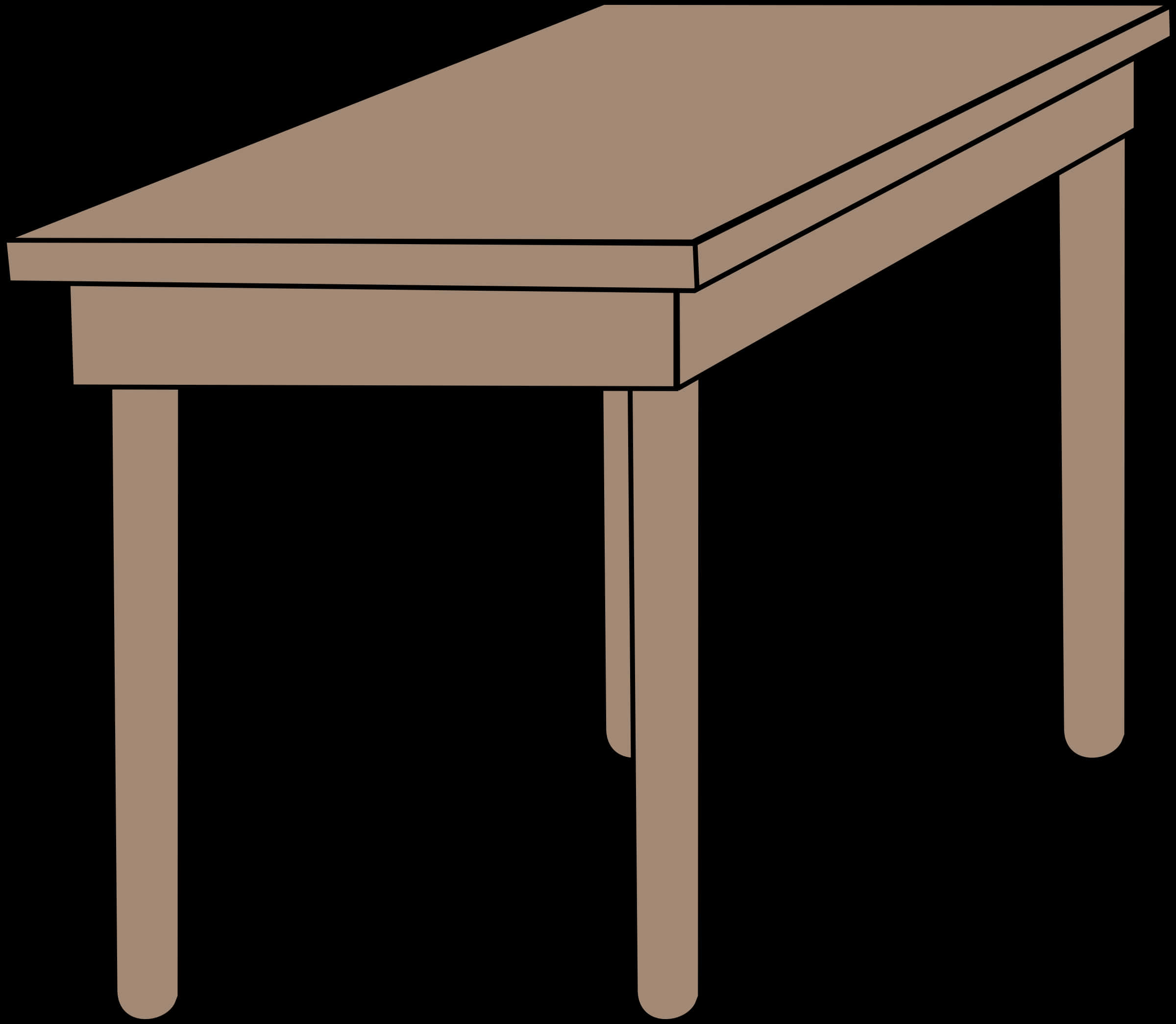 Simple Brown Desk Illustration