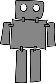 Simple Gray Robot Illustration