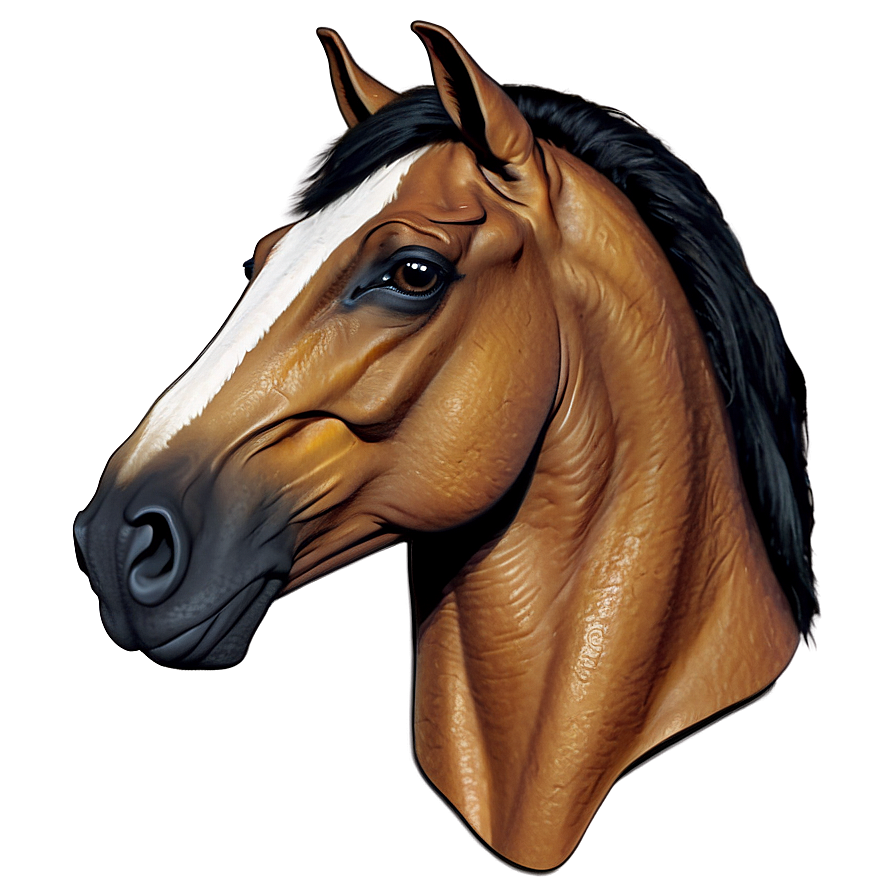 Simple Horse Head Print Png 13