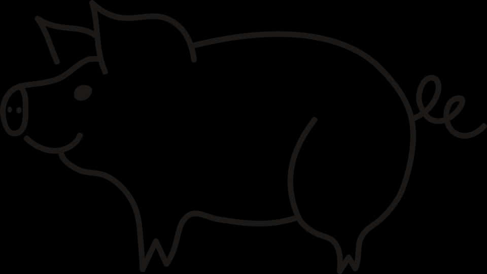 Simple Line Art Pig