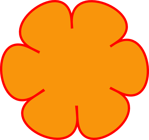 Simple Orange Flower Outline