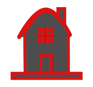 Simple Redand Gray House Icon